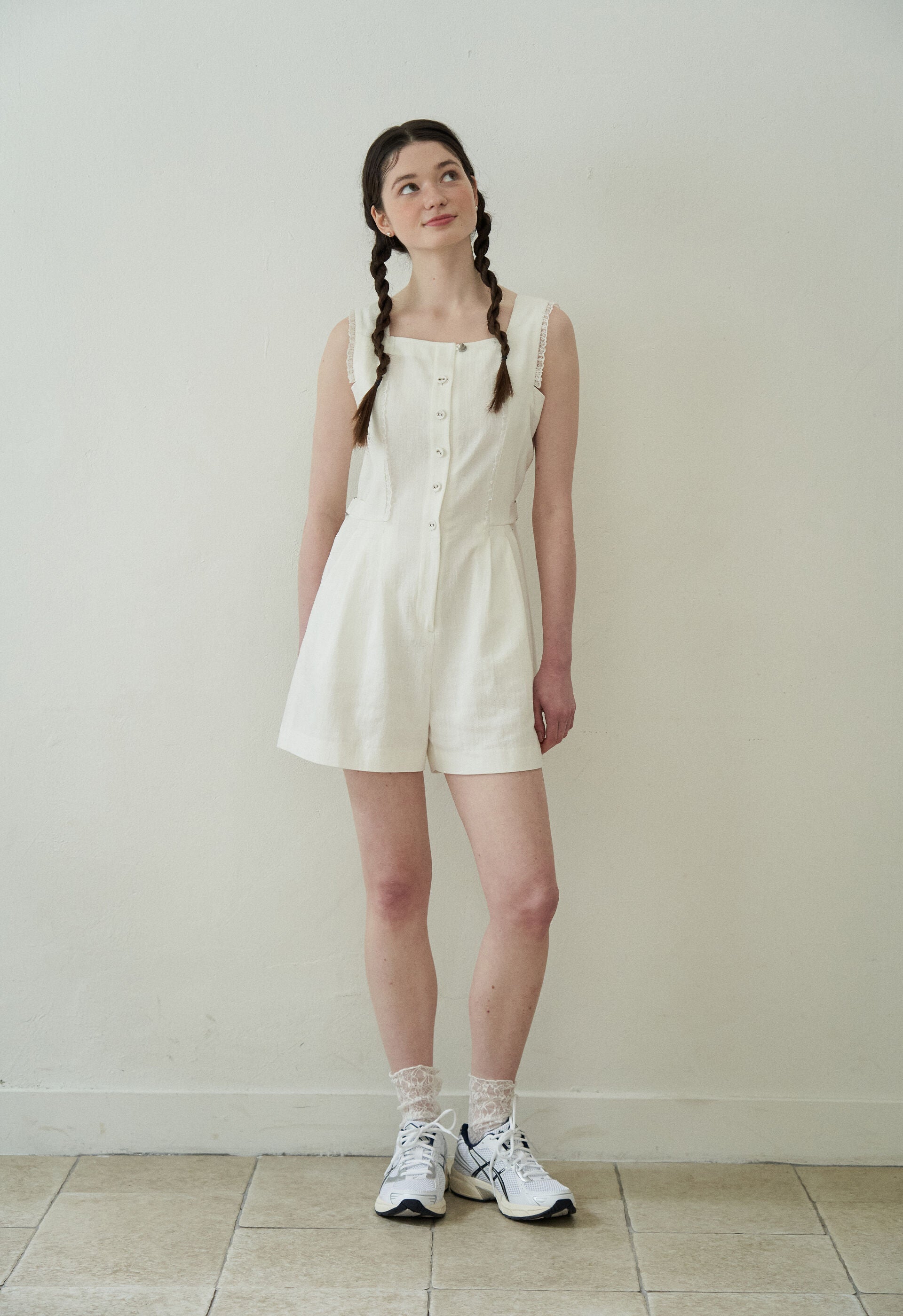 J'ASP J'ASP Judy Lace Jumpsuit (White)