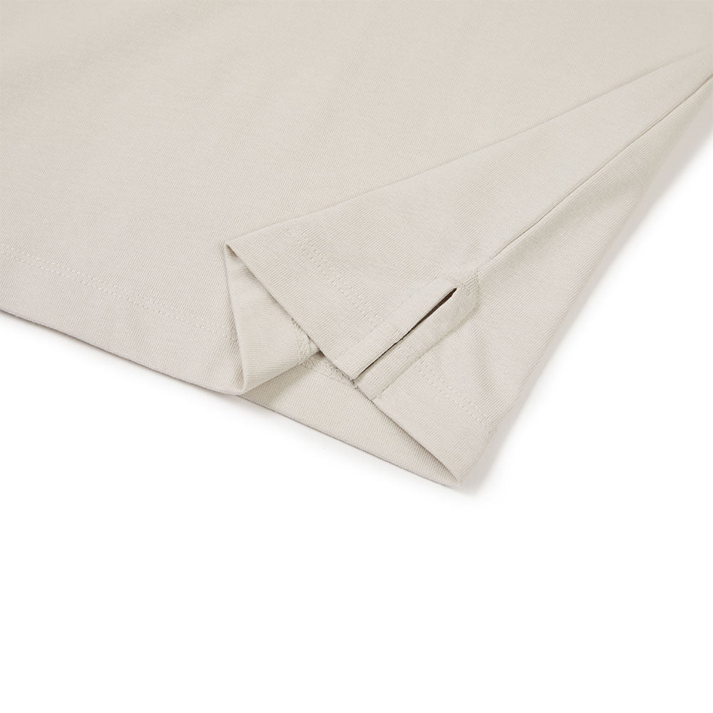 SNOWPEAK APPAREL Aerocool Women's Color Semi Crop Short Sleeve T-Shirt Light Beige (S24MWFTS78)