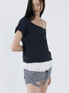 CERRIC Cr Off-Shoulder Top _ Navy