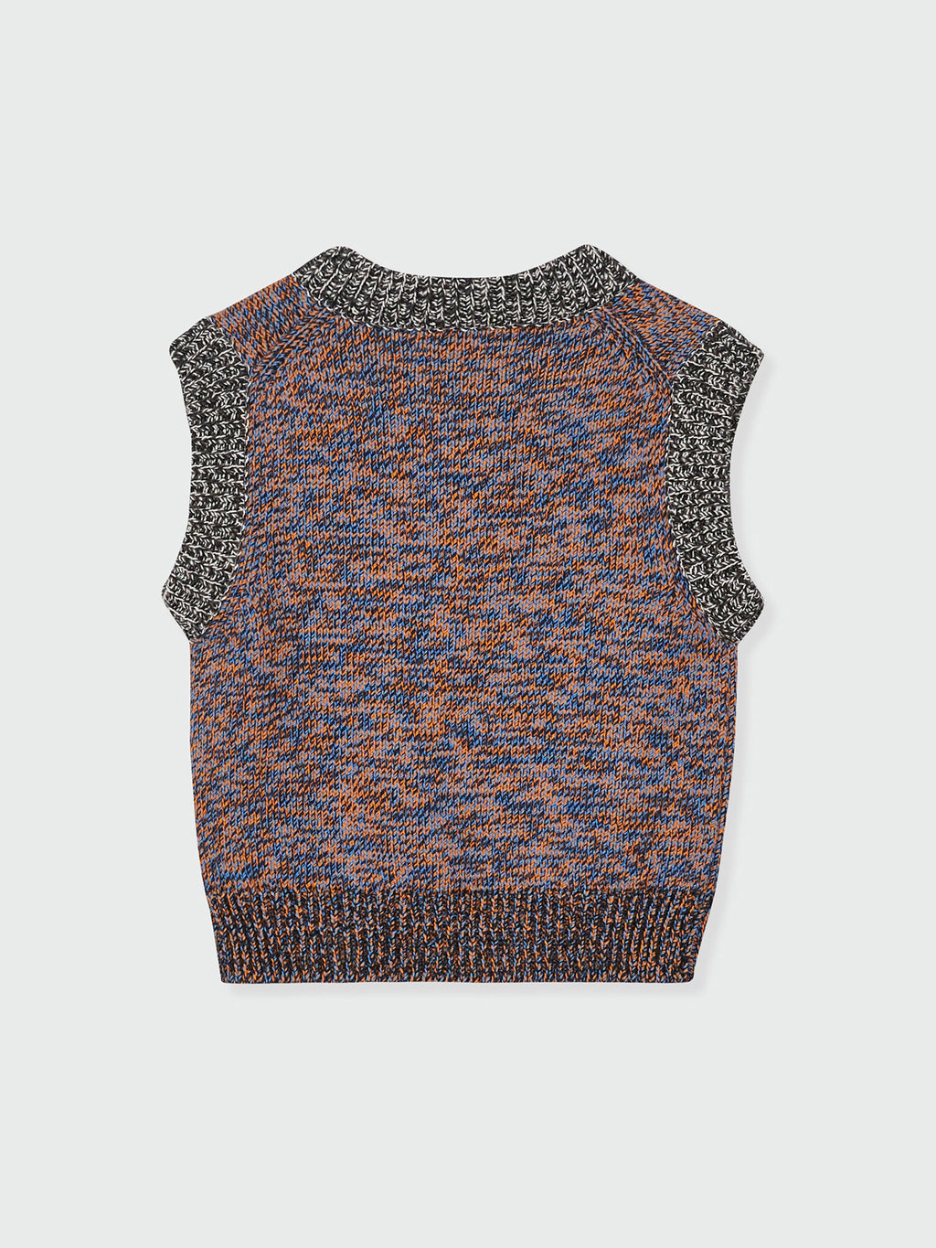 EENK ZIKKI V-neck Knit Vest - Orange/Blue Multi