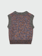 EENK ZIKKI V-neck Knit Vest - Orange/Blue Multi