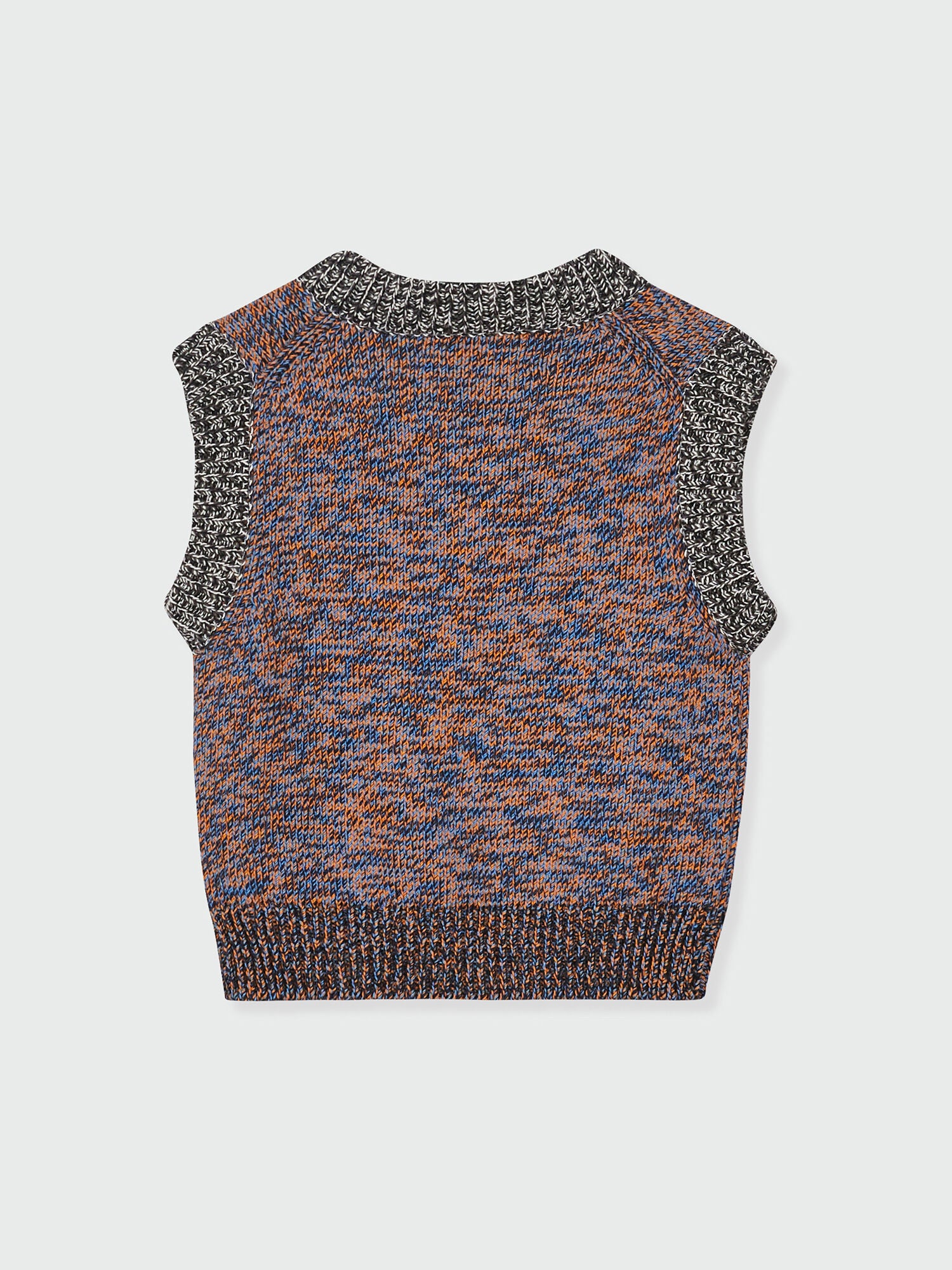 EENK ZIKKI V-neck Knit Vest - Orange/Blue Multi