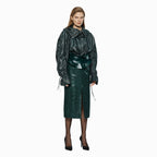 YCH FAUX LEATHER MIDI SKIRT GREEN (W24SK6031GN)