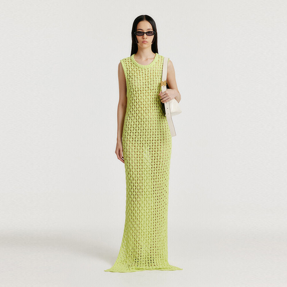 EENK EENK Maxi Cable Knit Dress - Yellow Green
