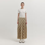 EENK EENK XOVEL Pleated Maxi Skirt - Beige Multi