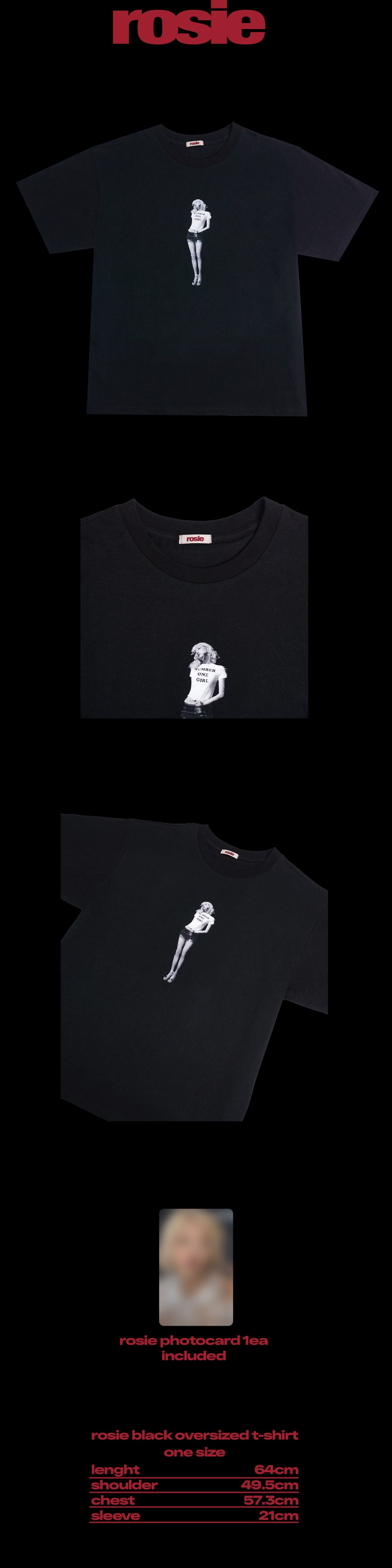 ROSÉ - 09 ROSIE BLACK T-SHIRT / [ROSIE] OFFICIAL MD detail 4