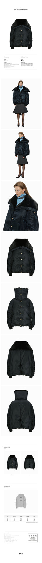 YCH NYLON DOWN JACKET BLACK (W24OT0071BK)