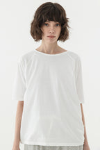 KOZNOK Maria Nagrang Layered Pure Cotton Summer Women's Short Sleeve T-Shirt Inner Tee Ivory
