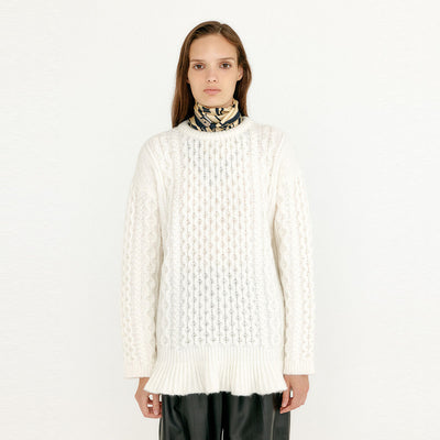 EENK VLARE Flared Cable Pullover - Ivory