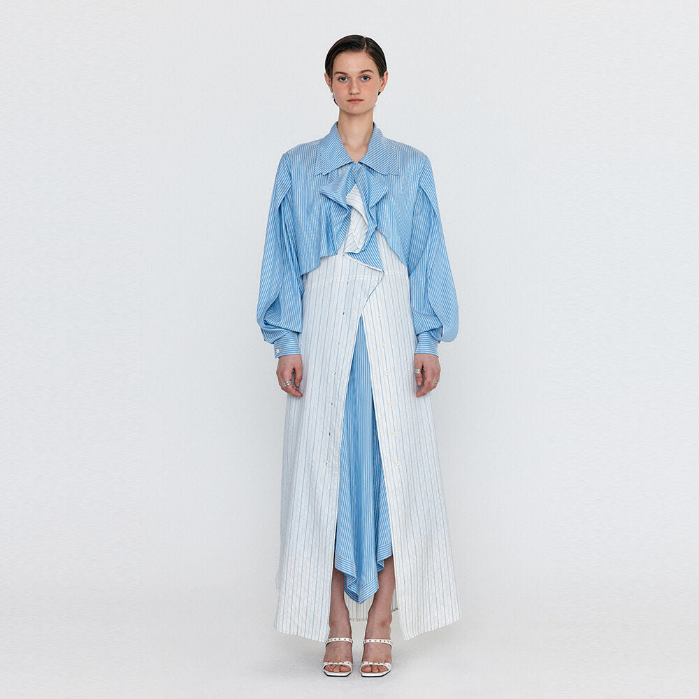 EENK EENK WIANA Shirt Dress - Skyblue/Ivory Stripe