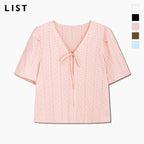 LIST Cotton punching ribbon blouse_TWWBLQ62200