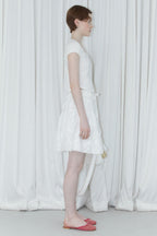 SINOON Round Shirring T-Shirt (White)