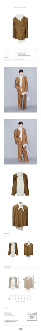 YCH DETACHABLE-SCARF JACKET BROWN (W23JK110BR)