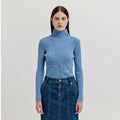 EENK EENK XOLLY Separable Knit Turtleneck - Sky Blue