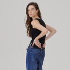 WAVE UNION Binding Rib Sleeveless top Black