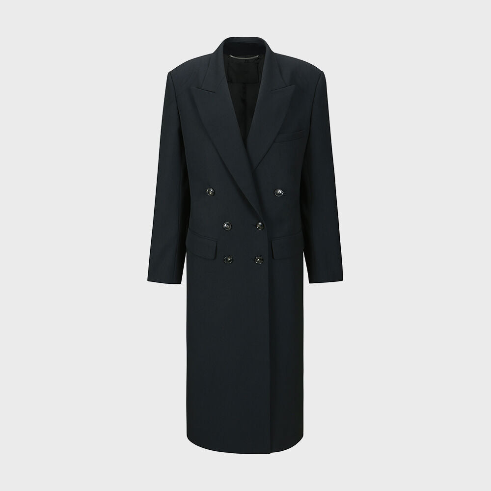 YCH DOUBLE-BREASTED WOOL COAT NAVY (F24OT0031NV)