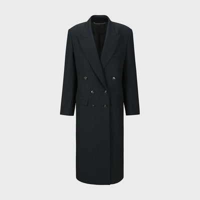 DOUBLE-BREASTED WOOL COAT NAVY (F24OT0031NV)