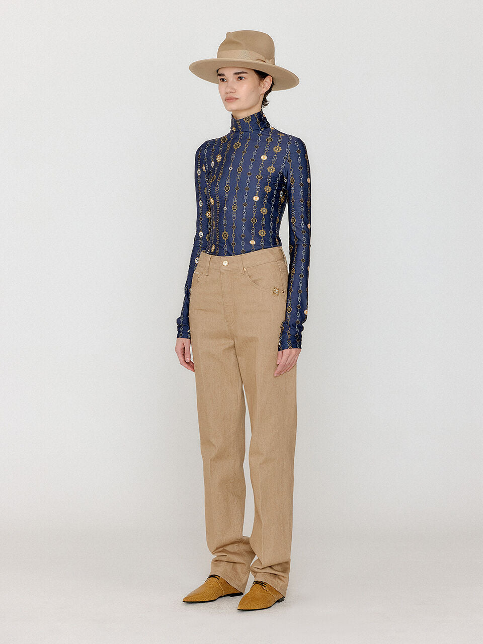 EENK EENK T-Shirt VOL Pattern Turtleneck Top