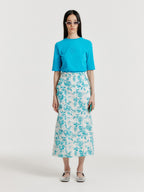 EENK YOL Lace Trimed T-Shirt - Blue