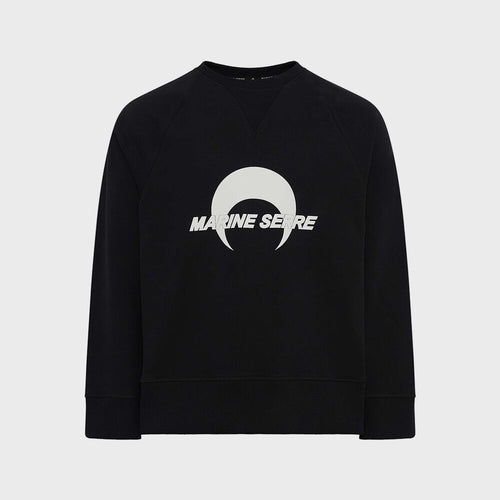 MARINE SERRE (U) Moon logo fleece raglan sweatshirt black MOON LOGO FLEECE RAGLAN SWEATSHIRT