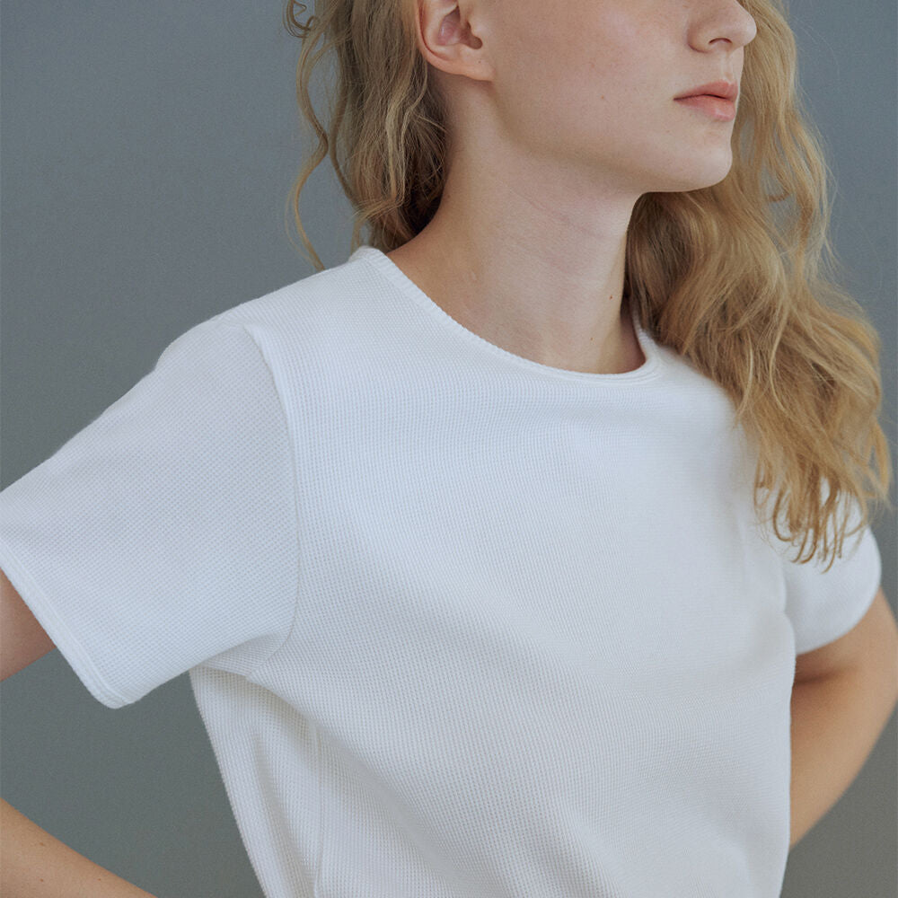 URAGO Waffle half t-shirt_3colors
