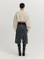 EENK EENK XRI Fisherman Knit Crop Pullover - Ivory