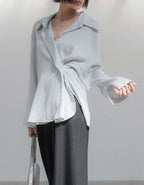 MEMUA Sfumato unflattering blouse (grayish blue)