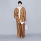 YCH DETACHABLE-SCARF JACKET BROWN (W23JK110BR)