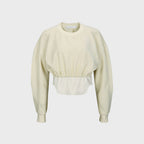 YCH LAYERED CROPPED SWEATSHIRT CREAM (F23TO902CR)
