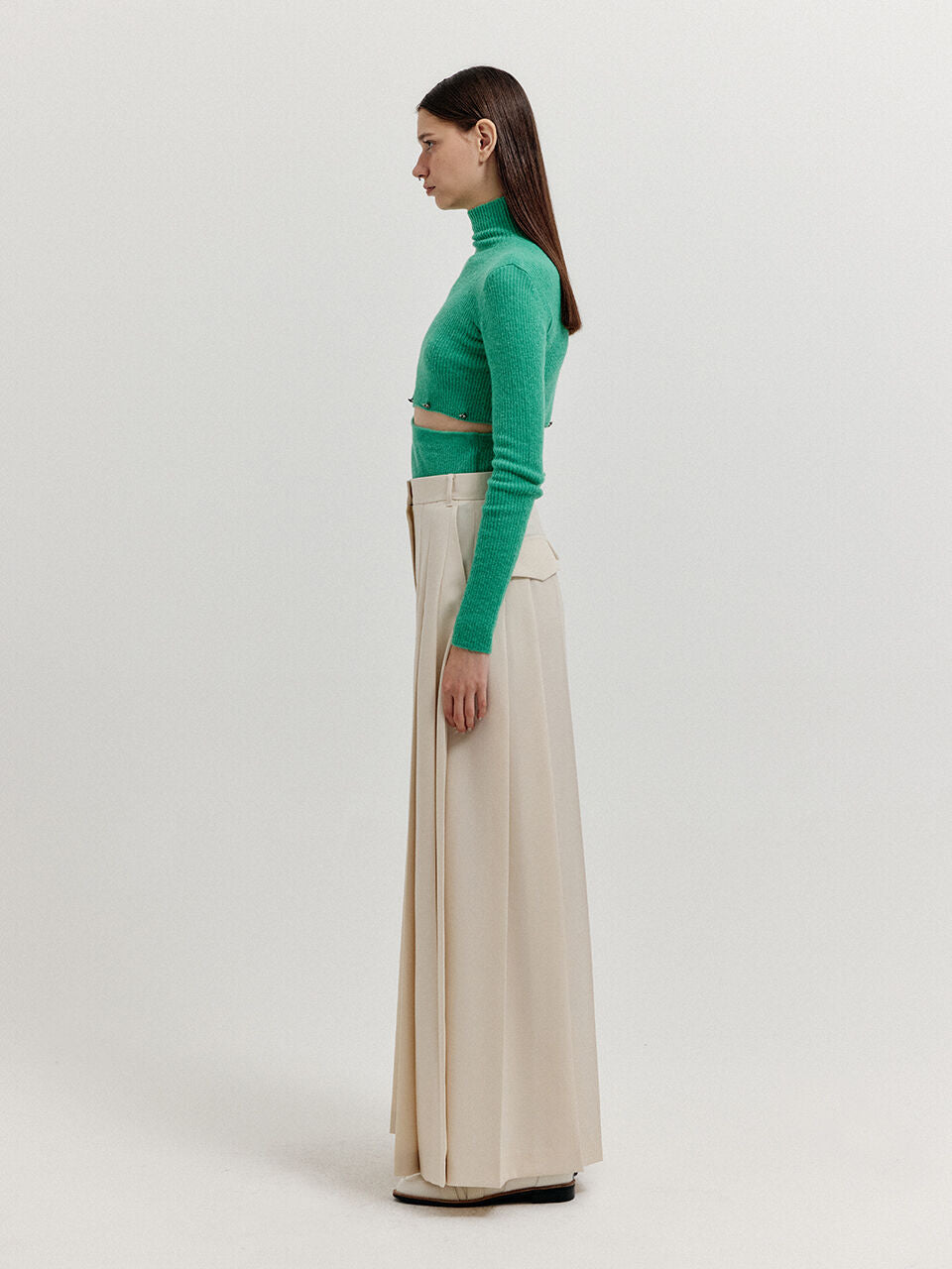 EENK EENK XEEP Separable Knit Turtleneck - Green