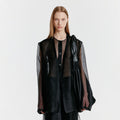 EENK YASMIN Round-neck Long Jacket - Sheer Black