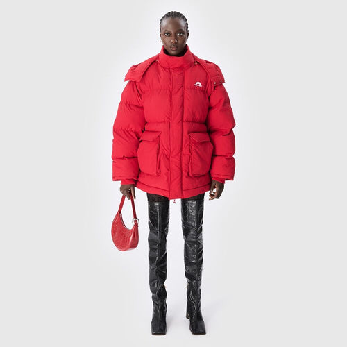 MARINE SERRE (U) MS SPORT NYLON PUFFER COAT RED