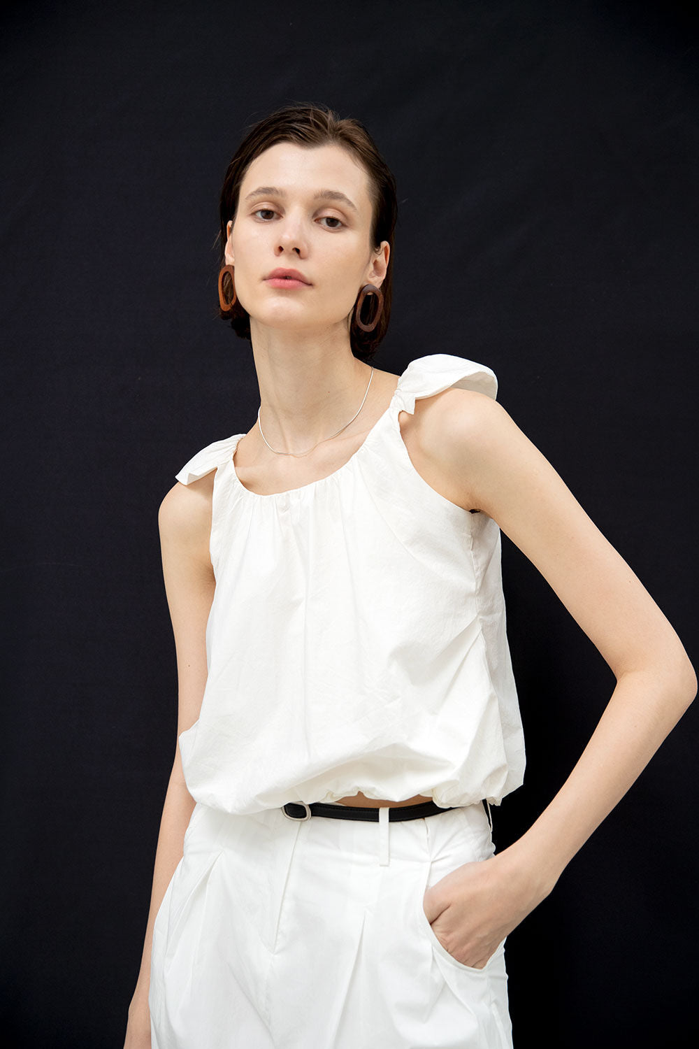 OUI MAIS NON Cloud cotton sleeveless top