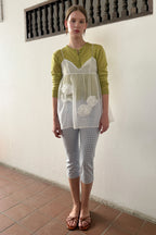 SINOON Flower Sheer Sleeveless (White)