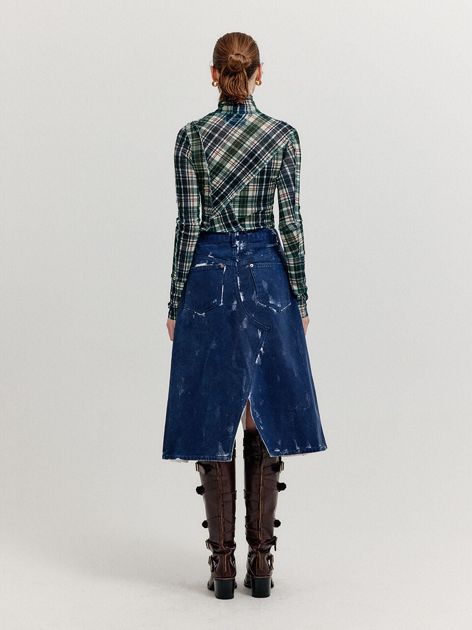 EENK XOL Paneled Turtleneck Top - Navy Multi