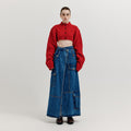 EENK EENK Cargo Maxi Denim Wrap Skirt - Blue