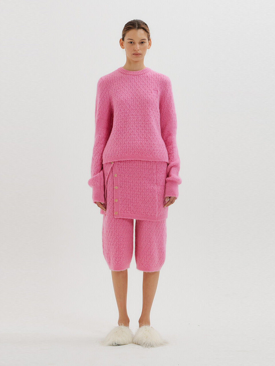EENK EENK TOKI Cable Knit Pullover - Pink
