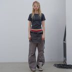 LCDC TM DOUBLE LAYER V-NECK TOP (DARK GREY)