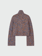 EENK ZAZZI Collared Knit Cardigan - Orange/Blue Multi