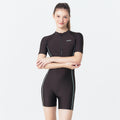 BARREL BARREL Women's Essential Short Sleeve Swimsuit B Deep Brown