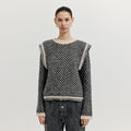 EENK EENK XITA Jacquard Knit Vest - Black/Ivory