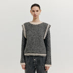 EENK EENK XITA Jacquard Knit Vest - Black/Ivory