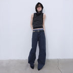 LCDC TM DOUBLE LAYERED SLEEVELESS TOP (BLACK)