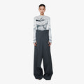 YCH HIGH-WAISTED PINTUCK PANTS GREY (F24PT4141GY)