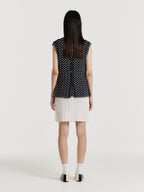 EENK EENK YUTA Lace Textured Knit Vest - Navy/Cream