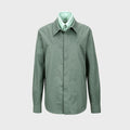 YCH LAYERED COTTON-BLEND SHIRT GREEN (W23BL306GN)