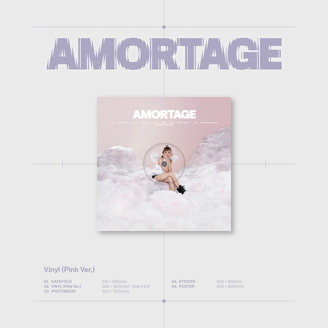 JISOO - AMORTAGE / Mini Album Vinyl (Pink ver.)