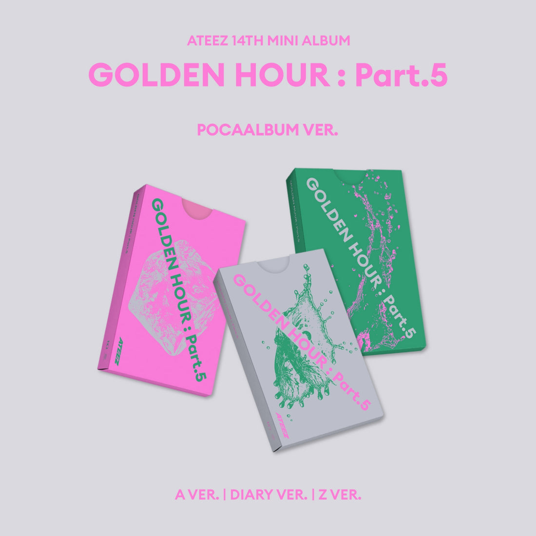 ATEEZ - GOLDEN HOUR : Part.5 / 14th Mini Album (POCAALBUM) (3 Types Set)