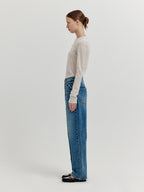 EENK XENEVA Asymmetric Front Denim Pants - Blue