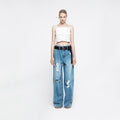 YCH BELTED DESTROYED DENIM BLUE (R25DB8021BL)